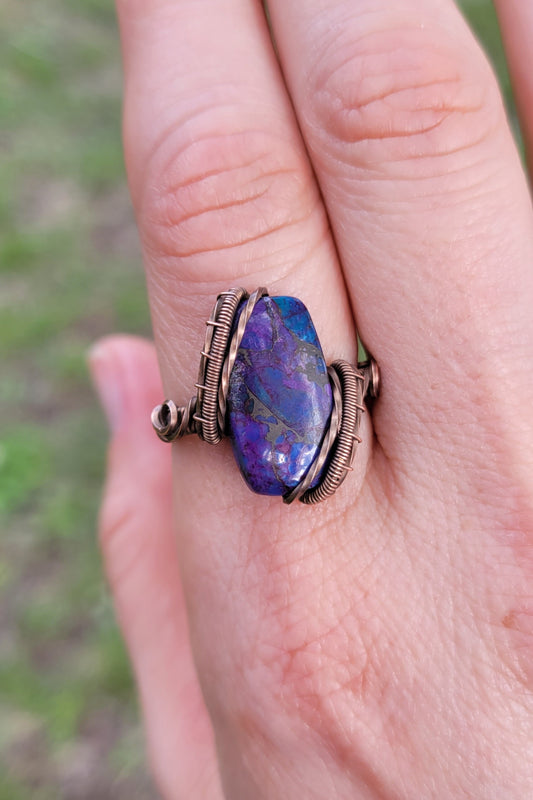 Purple Mojave Turquoise Ring - size 8.5