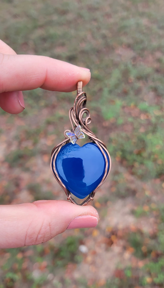 Blue Chalcedony Heart