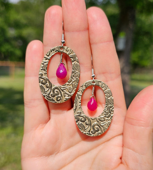 Pink Chalcedony Earrings