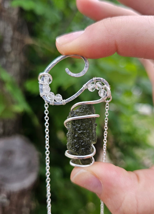 Sterling Silver Moldavite Necklace