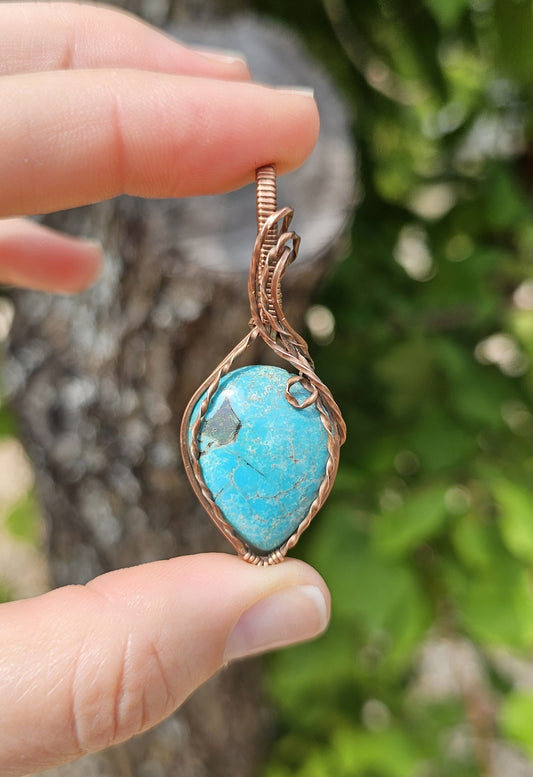 Bright Blue Turquoise Pendant