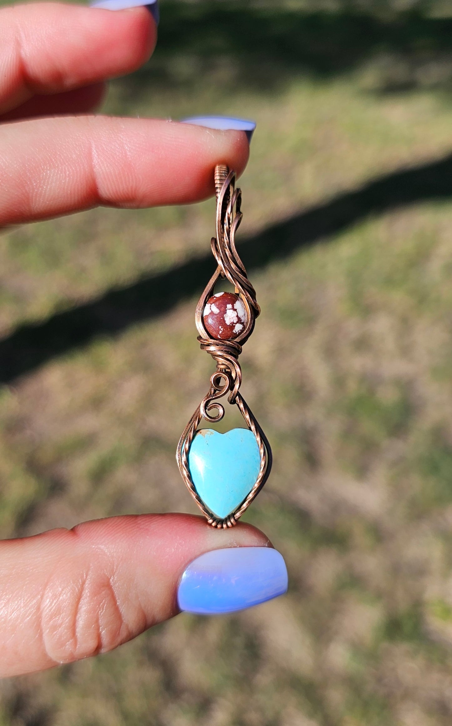 Mona Lisa Turquoise Heart Pendant #2