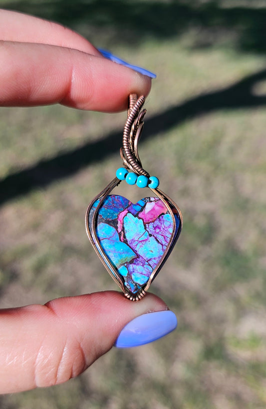 Kingman Turquoise Heart Pendant