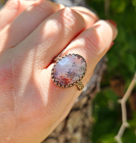 Moss Agate Ring - size 10